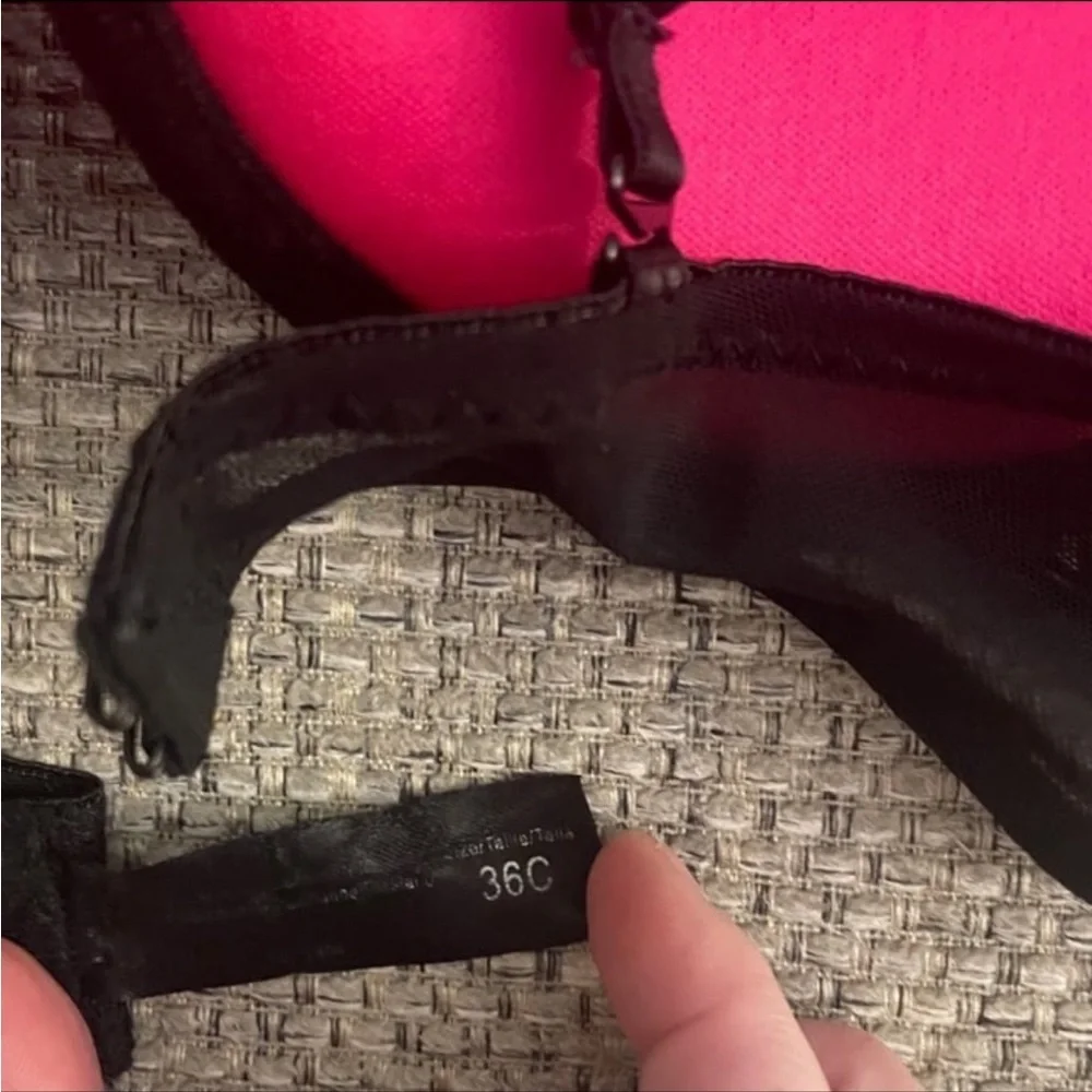 Rene Rofe Lace Bra Black Pink Size 36C - Picture 7 of 7